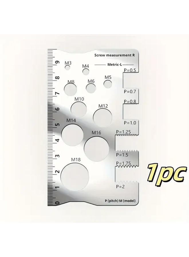 Silvery Metal Screw Bolt Gauge Caliper Precision Thread Size Measurement Tool - Image 1