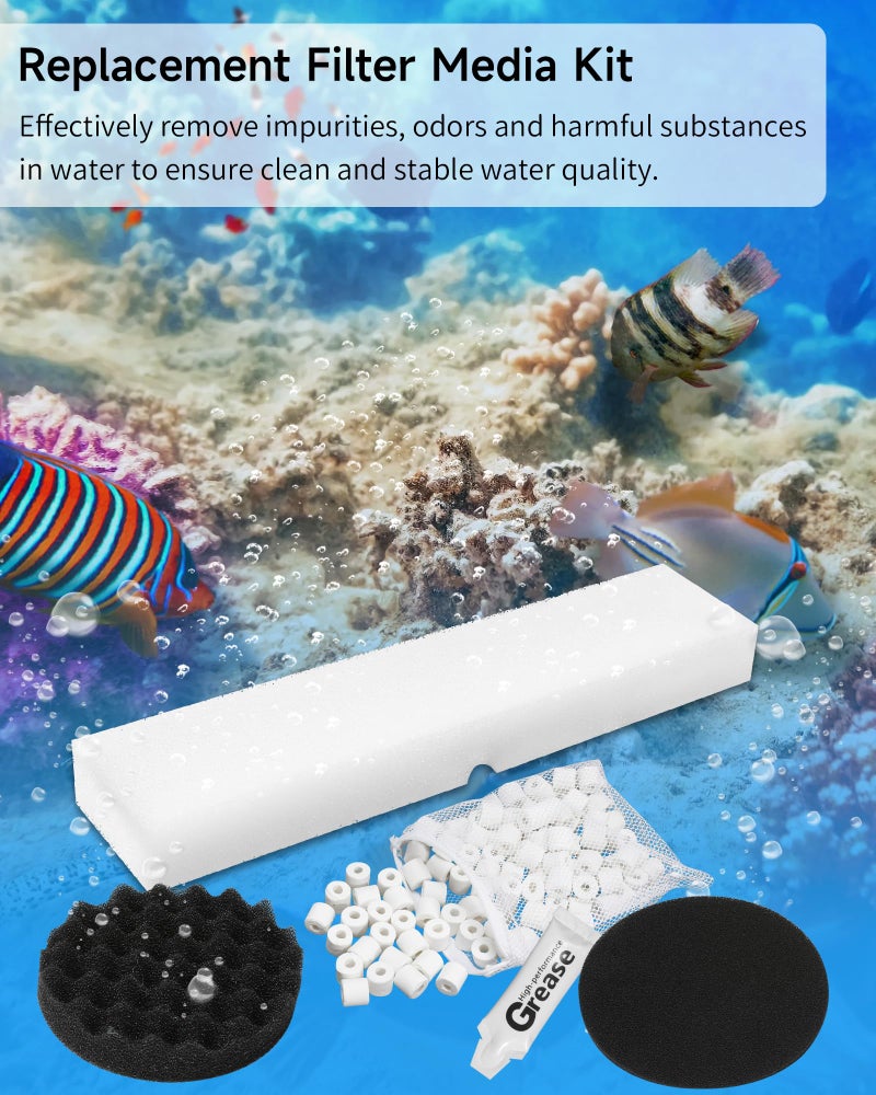 Tofcbye 28 Pcs Replacement Filter Media Kit Fit for Fluval FX2/FX4/FX5/FX6 Aquarium Filters Including 4 Media Bag, 6 Carbon Foam Pad, 4 Bio-Foam Pads, 6 Foam Block, 6 Water Polishing Pad, 2 Silicone Lube - Image 4