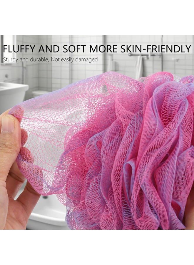 BTYMS XXL Large Loofah Bath Sponge 100g/pc, Exfoliating Mesh Pouf Bath Scrunchies Shower Puffs - Pack of 4 - Image 4