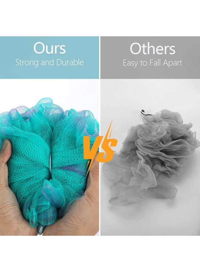 BTYMS XXL Large Loofah Bath Sponge 100g/pc, Exfoliating Mesh Pouf Bath Scrunchies Shower Puffs - Pack of 4 - Image 5