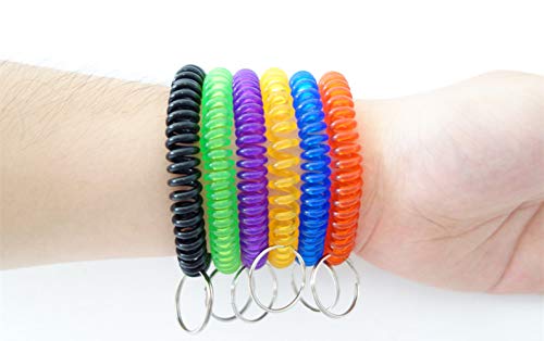 HAMIYELL Pack of 36 Colorful Spring Spiral Wrist Coil Key Chain, Wristband Key Ring (Assorted Color) - Image 5