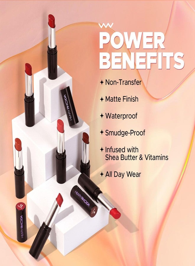Hilary Rhoda Power Stay NonTransfer Lipstick | Matte Finish | Infused with Vitamin E & Shea Butter | Lightweight & Highly Pigmented | Glides Easily & Smudge-Proof |3.2g (Hazelnut - Shade 08) - Image 4