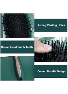 Arabest Hair Brush Set, 3pcs Hair Brush Comb with Detangling Nylon Pins, Cushion Hair Combs for Women, Men, Kids  - Image 3