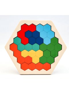 SARAQITA Wooden Hexagon Puzzle for Kids - Early Learning Educational Toys DIY Puzzles - Brain Game Challenging Puzzles  - Image 1