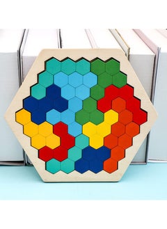 SARAQITA Wooden Hexagon Puzzle for Kids - Early Learning Educational Toys DIY Puzzles - Brain Game Challenging Puzzles  - Image 2