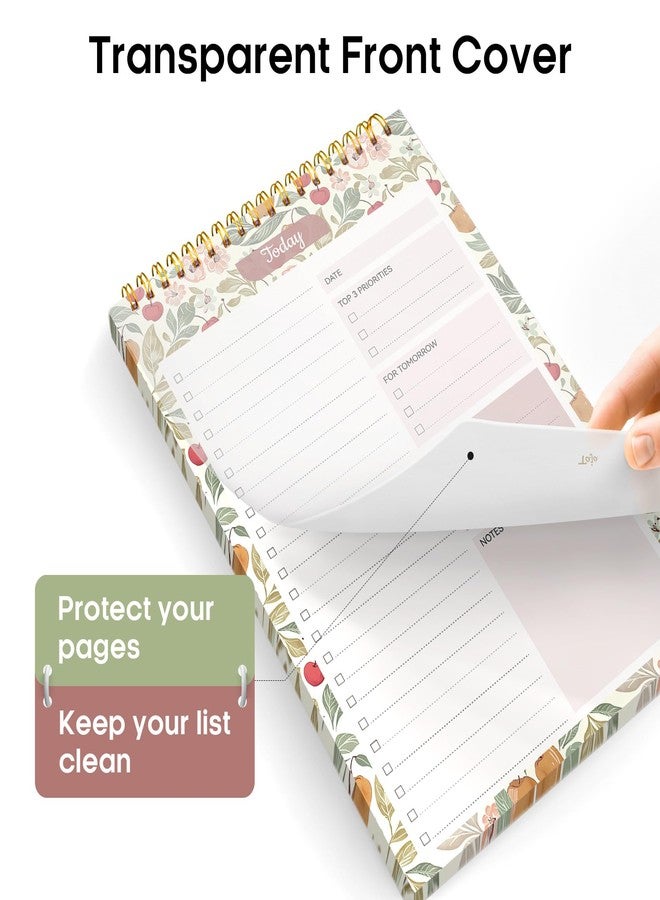 Taja To Do List Notepad - To Do List Notebook for Work with 52 Sheets, Undated Daily Planner Perfect for Daily Tasks and Goal Setting, Notepad Suitable for Office, Home & School - Cherry Orchard - Image 3