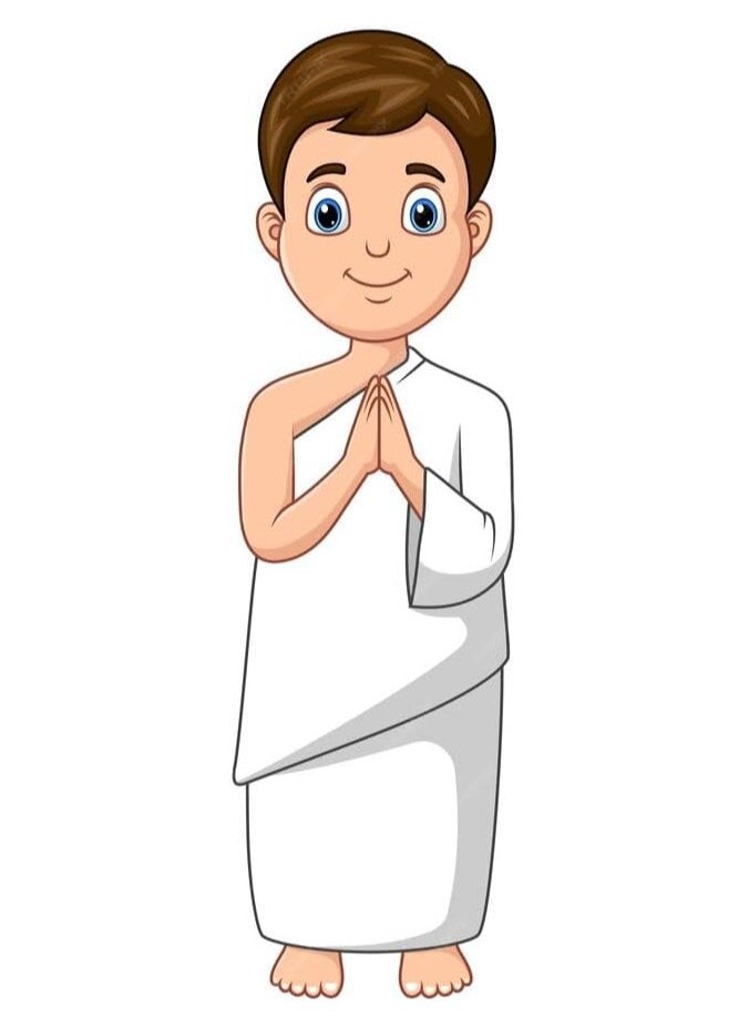 REBENUO Ihram clothes for children for Hajj and Umrah - 2 white towels - 100% natural healthy combed cotton towels, weight 600 grams  - Image 4