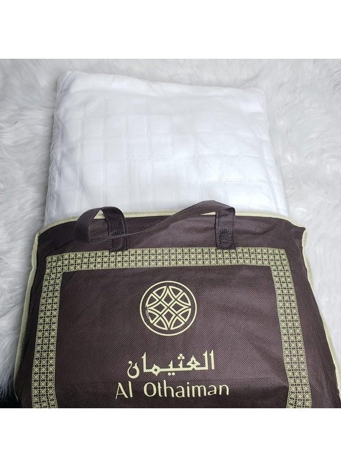 REBENUO Ihram clothes for children for Hajj and Umrah - 2 white towels - 100% natural healthy combed cotton towels, weight 600 grams  - Image 5