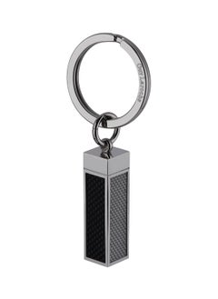 Guy Laroche Stainless Steel Key Holder For Men, Silver & Black, 4TX406AV
