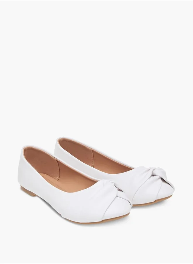 Flora Bella By Shoexpress Girls Slip-On Ballerina Shoes With Knot Detail