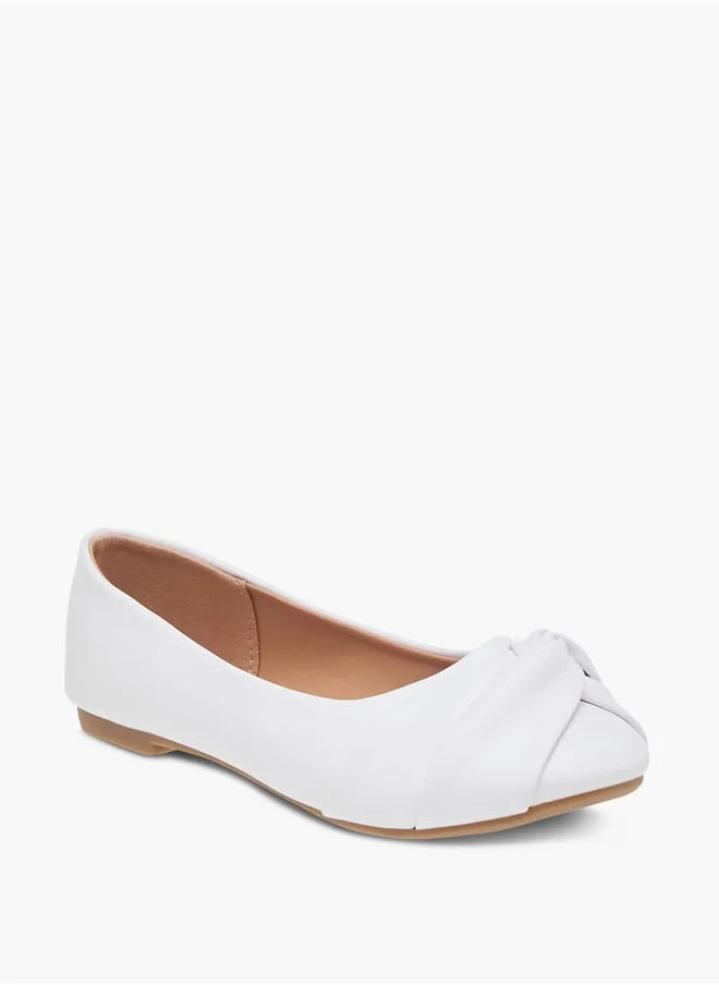 Flora Bella By Shoexpress Girls Slip-On Ballerina Shoes With Knot Detail