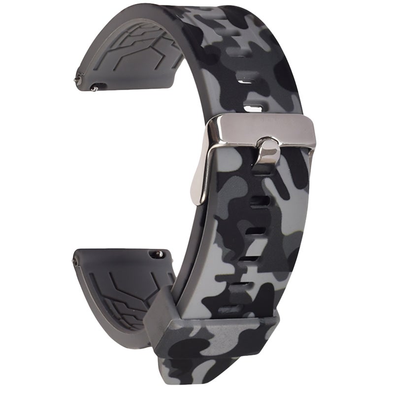 2pcs Chic Camouflage Watchband Watch Strap Watch Replacement Band Watch Accessories Compatible for Huawei Watch (20mm, Grey) - Image 1