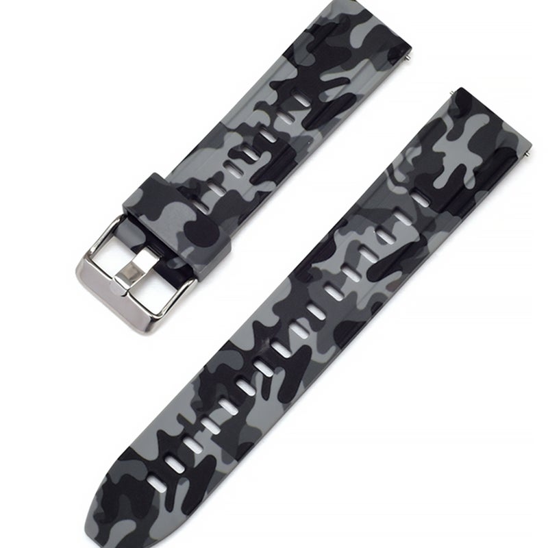 2pcs Chic Camouflage Watchband Watch Strap Watch Replacement Band Watch Accessories Compatible for Huawei Watch (20mm, Grey) - Image 3