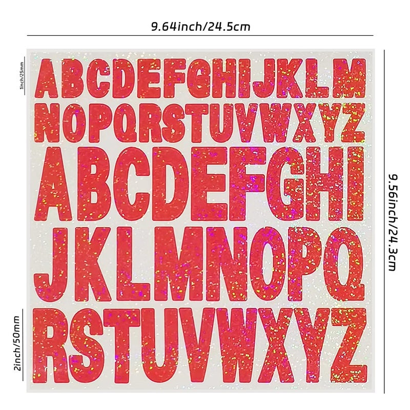 Starboling Letter Stickers,2 Inch+1 Inch Red Alphabet Sticker,Self Adhesive Vinyl for Crafts Outdoor Sign Wall Mailbox Windows Doors Car posterboard - Image 2