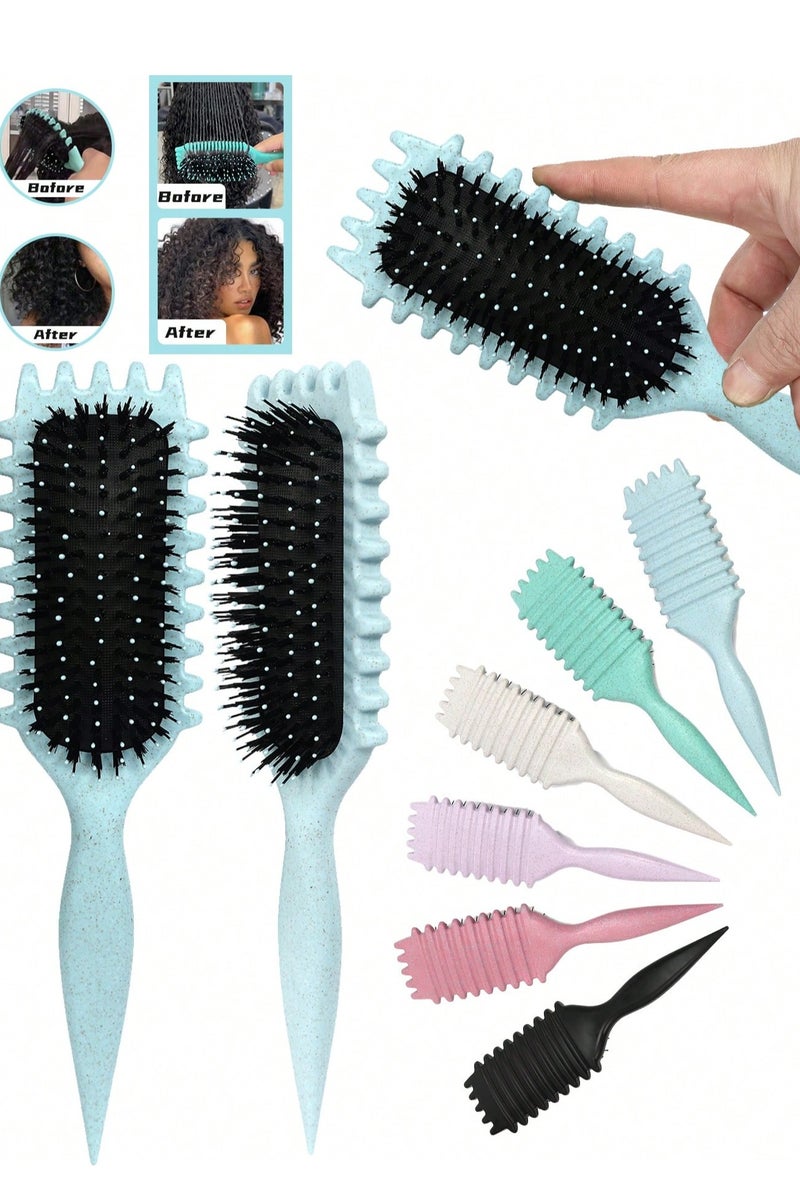 Curl Defining & Detangling Hair Brush – Vent Brush for Curly Hair, Reduces Frizz, for Women & Men, Wet & Dry Hair, Multi-Color - Image 1
