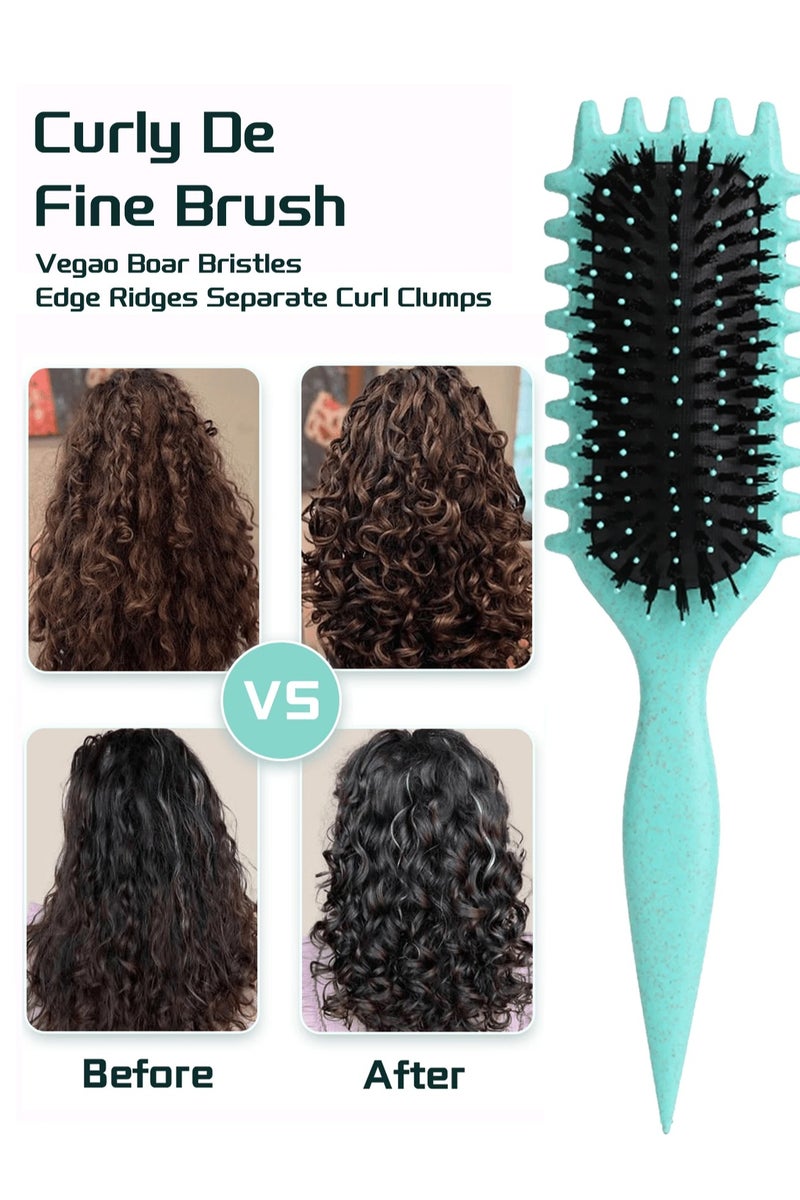 Curl Defining & Detangling Hair Brush – Vent Brush for Curly Hair, Reduces Frizz, for Women & Men, Wet & Dry Hair, Multi-Color - Image 2