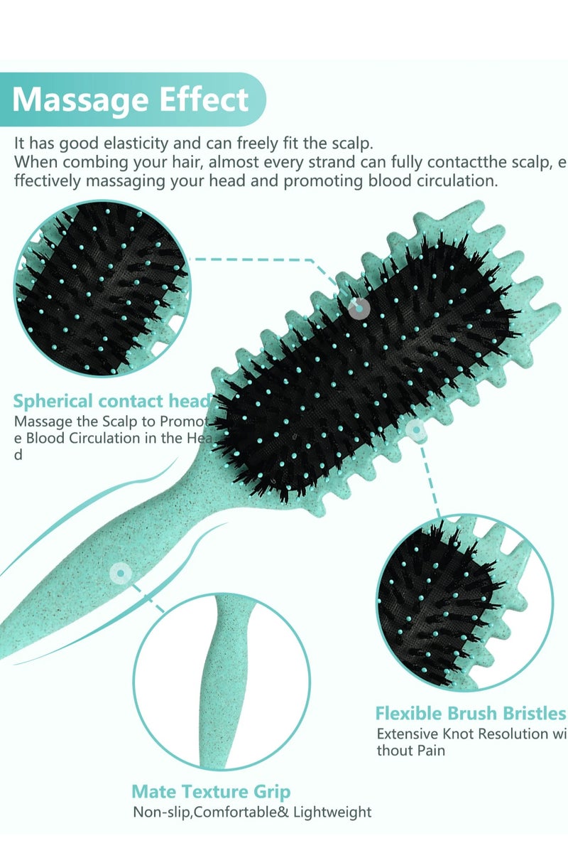 Curl Defining & Detangling Hair Brush – Vent Brush for Curly Hair, Reduces Frizz, for Women & Men, Wet & Dry Hair, Multi-Color - Image 4