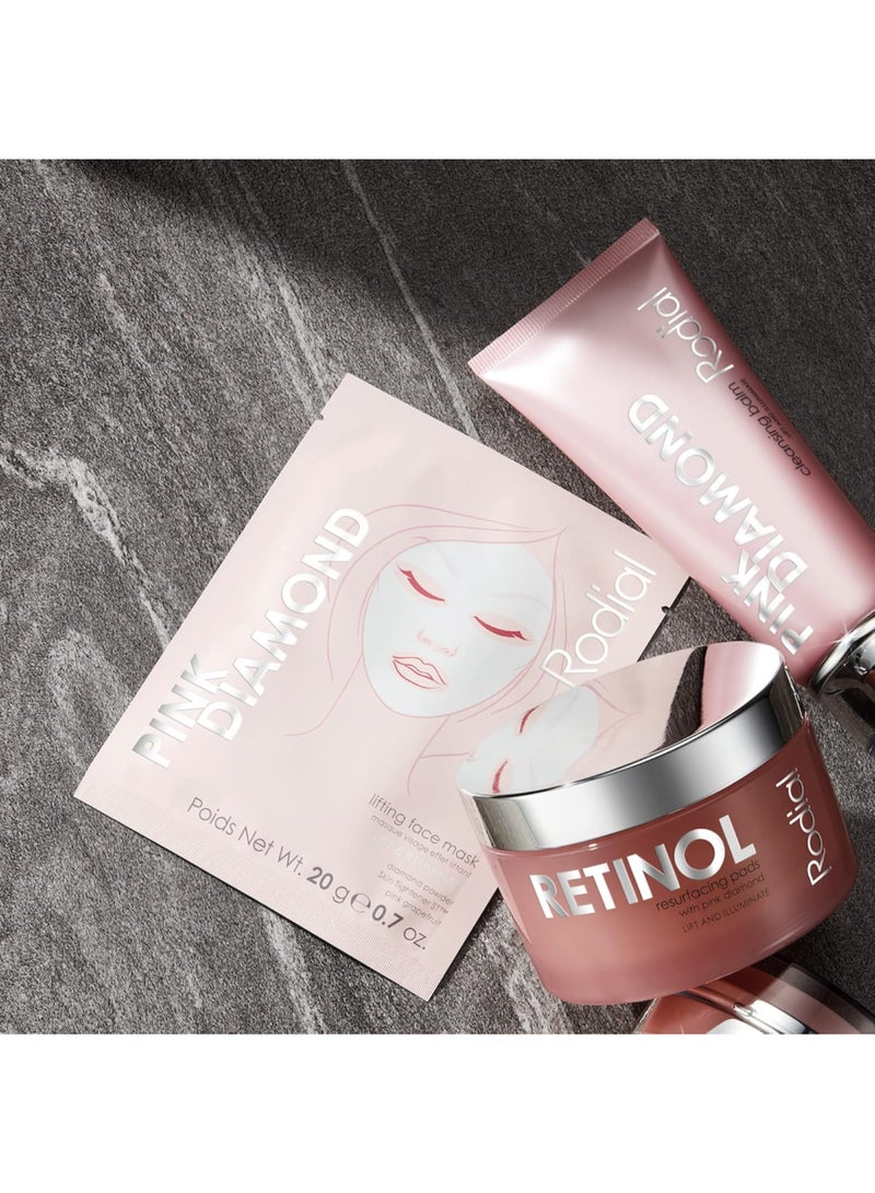 Rodial Pink Diamond Lifting Mask x4 – Firming Treatment for Aging Skin, Diamond Powder & Skin Tightening Peptides, Luxury Hydrogel for Wrinkle Relief 4 Pack - Image 4