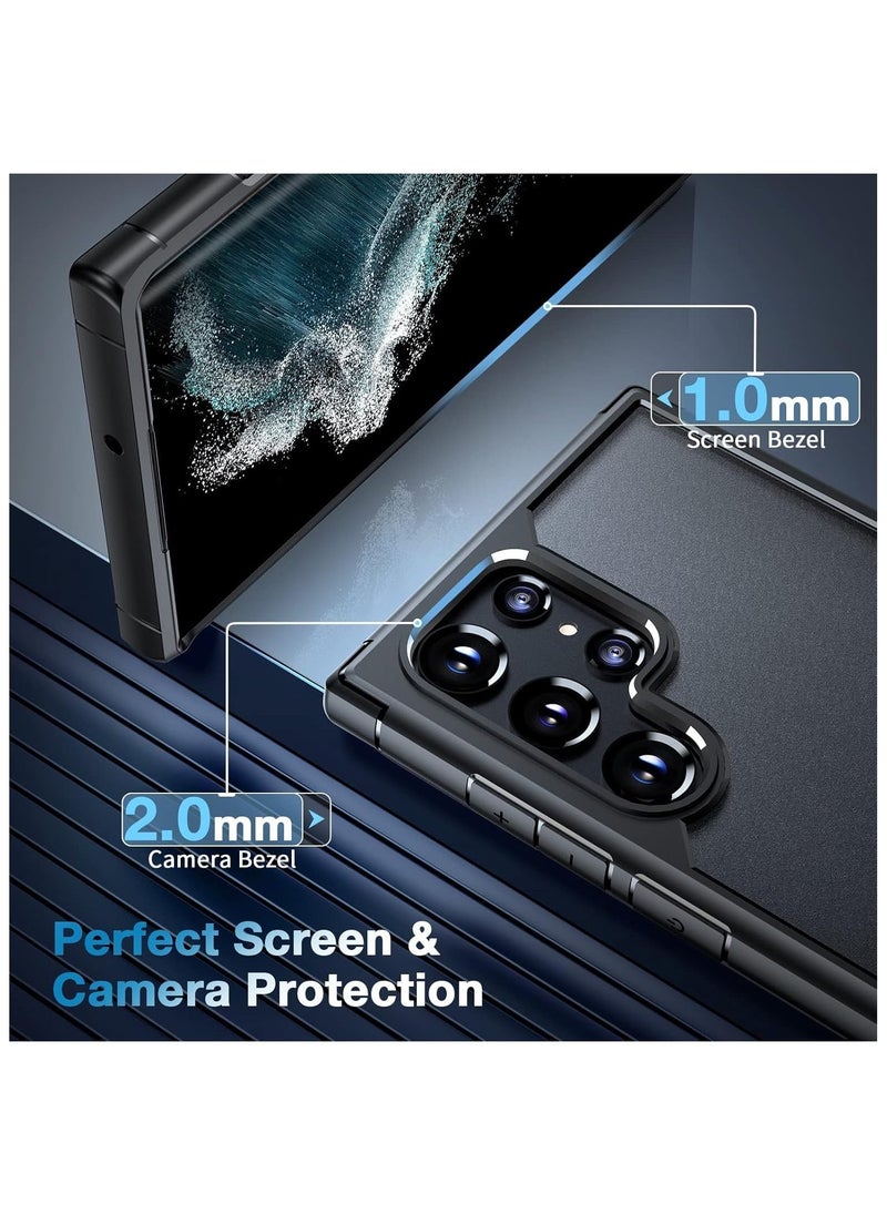 Generic - 【5-in-1】 for Samsung Galaxy S22 Ultra Case,2 Packs Camera Lens Protector + 2 Packs Soft Screen Protector,Matte-Finish, All-Round Protection, Shockproof, Anti-Scratches Kit for Galaxy S22 Ultra 5G - Image 1