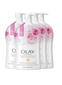 Olay Olay Fresh Outlast Rose Water & Sweet Nectar Scent Body Wash for Women 33 fl oz (Pack of 4)  - Image 1