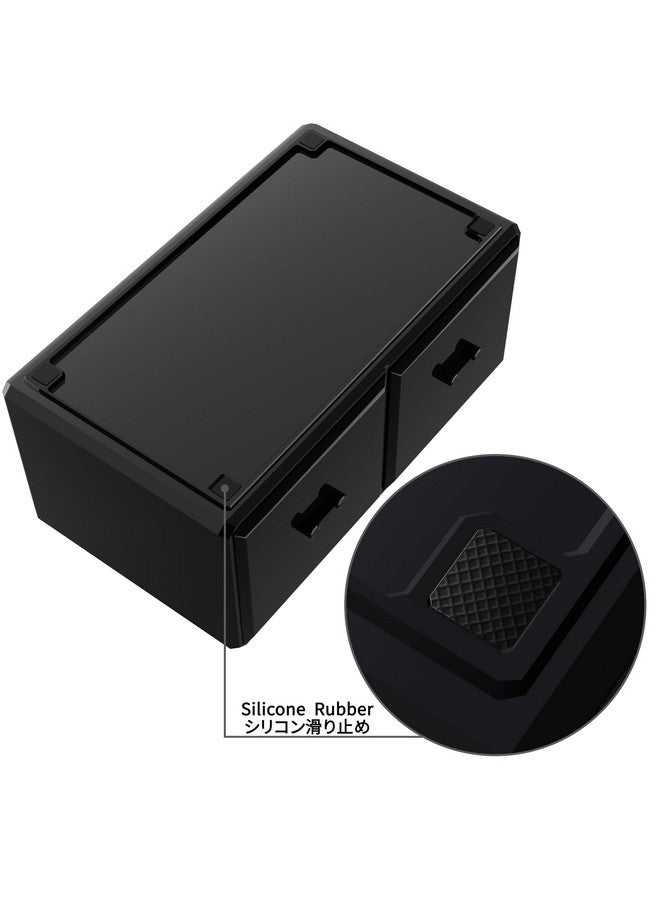 READAEER Makeup Organizer 3 Pieces Cosmetic Storage Case with 6 Drawers (Black) - Image 3