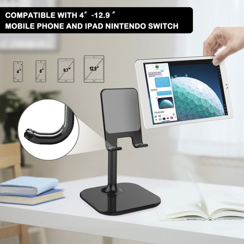 Doboli Cell Phone Stand, Phone Stand for Desk, Phone Holder Stand Compatible with iPhone and All Mobile Phones Tablet, Gifts for Adults Women Men Mom Wife, Black - Image 2