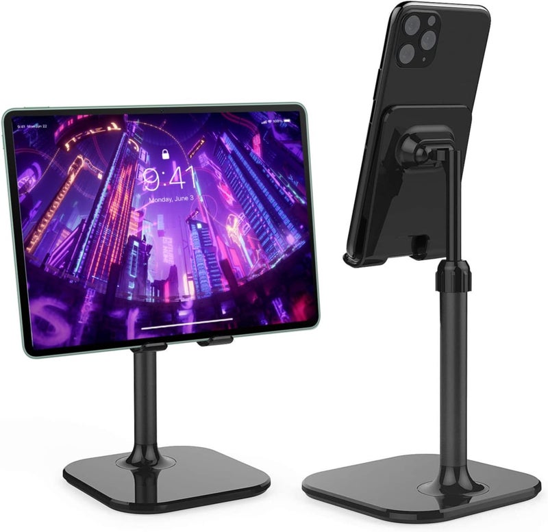 Doboli Cell Phone Stand, Phone Stand for Desk, Phone Holder Stand Compatible with iPhone and All Mobile Phones Tablet, Gifts for Adults Women Men Mom Wife, Black - Image 1