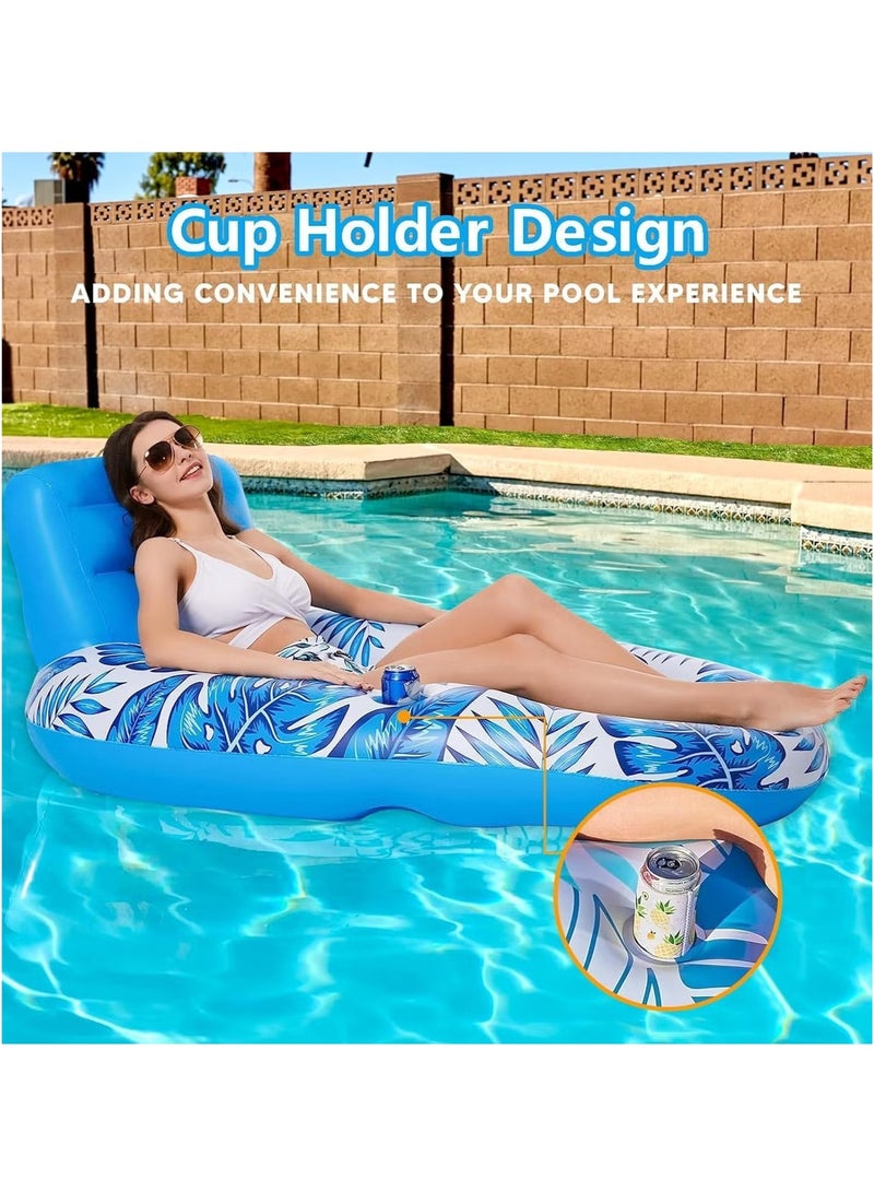 DUSALA Inflatable Floating Water Hammock, PVC, Foldable, Striped, Adult Lounger Chair, Pool Float Bed - Image 3