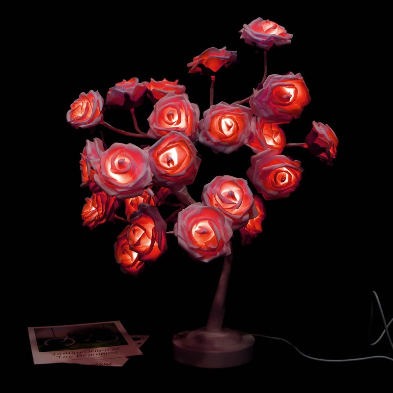 COLORLIFE Birthday Mother's Day Valentine's Day Christmas Gifts for Mom Women Daughter Wife Girlfriend Sister Pink Flower Rose Tree lamp Cute Room Decor for Bedroom Livingroom - Image 5