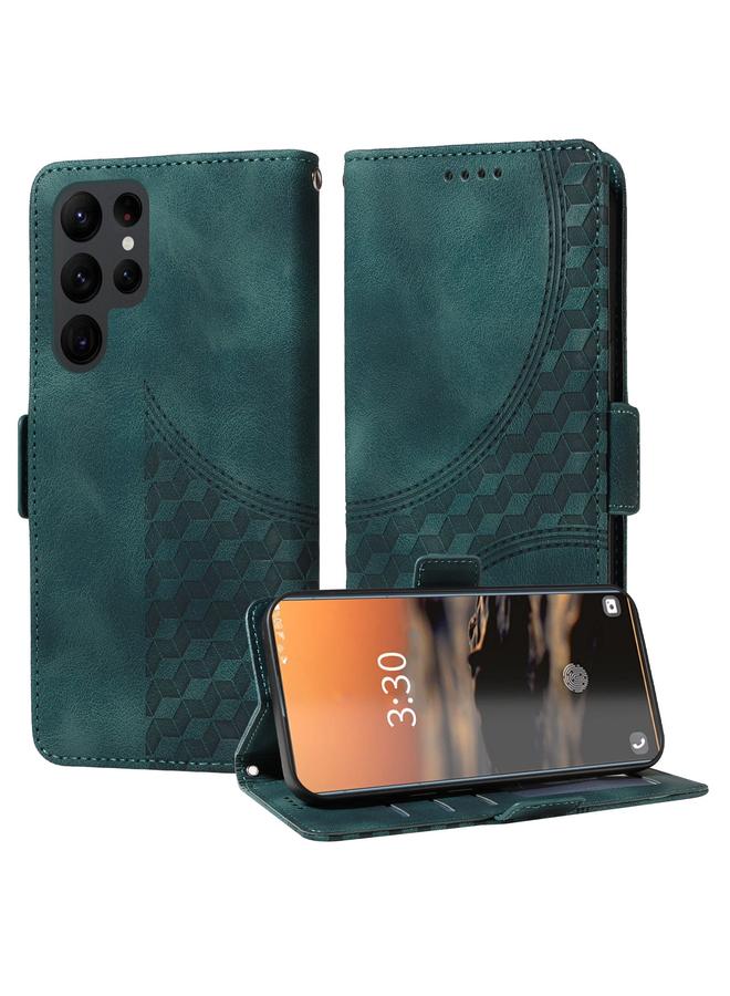 S-TOP Case For Samsung Galaxy S23 Ultra 5G Embossed Rhombus Starry Leather Phone Case - Image 1