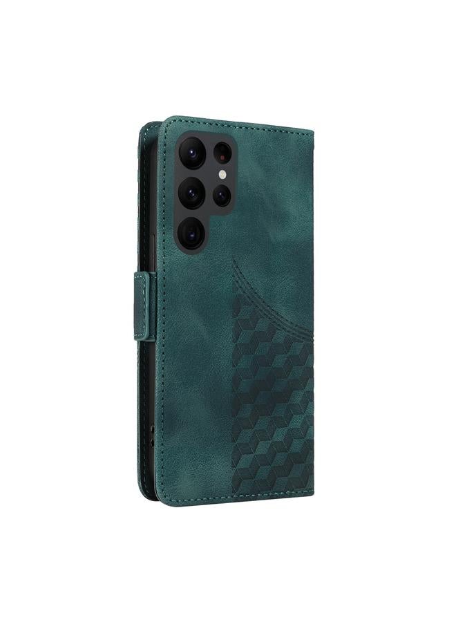 S-TOP Case For Samsung Galaxy S23 Ultra 5G Embossed Rhombus Starry Leather Phone Case - Image 3