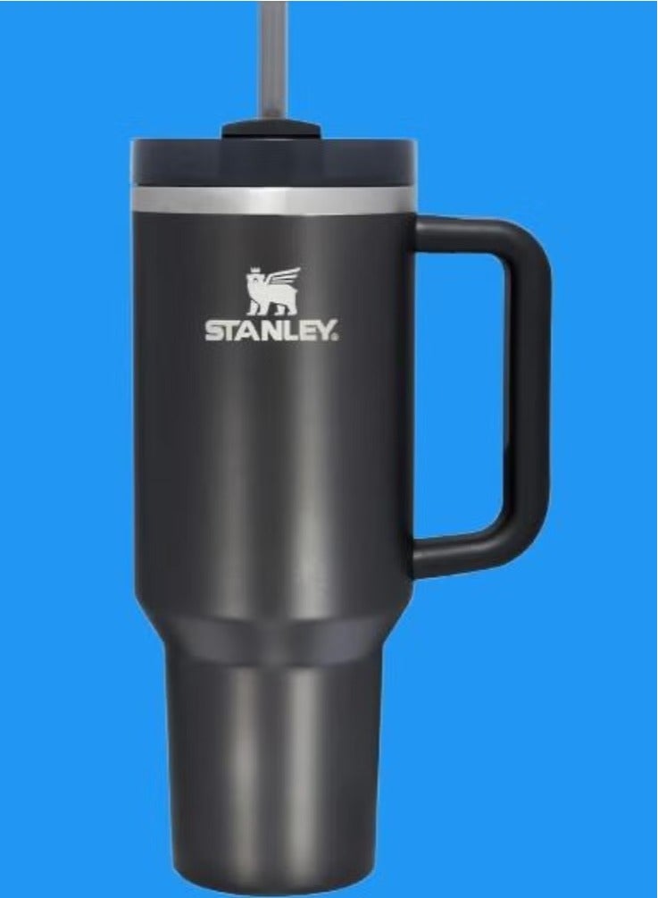 Stanley Stanley Quencher H2.0 FlowState Vacuum Insulated Tumbler – 40 oz Black Stainless Steel Travel Mug with Lid & Straw, Double-Walled Leakproof Design, Keeps Drinks Hot/Cold for Hours, Durable & Portable  - Image 1