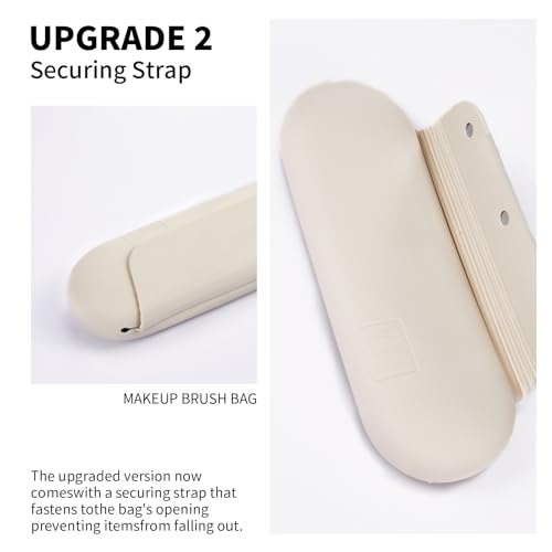 AGIKET Silicone Makeup Brush Holder Travel Cosmetic Bag：Soft Portable Cosmetic Face Brushes Holder with Upgrade Anti-Fall Out Magnetic Closure, Large Travel Makeup Brush Case - Starlight - Image 3