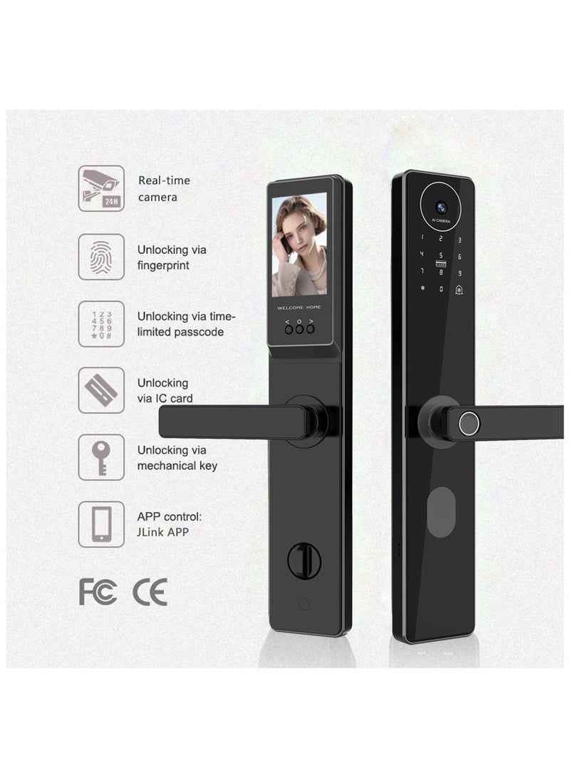 Nomeregan Smart Door Lock with Camera, 3 in 1 Camera Doorbell APP Keyless Entry Door Lock,App Remote Control,2Way Intercom,HD Camera, Rechargeable Battery for home office airbnb - Image 2