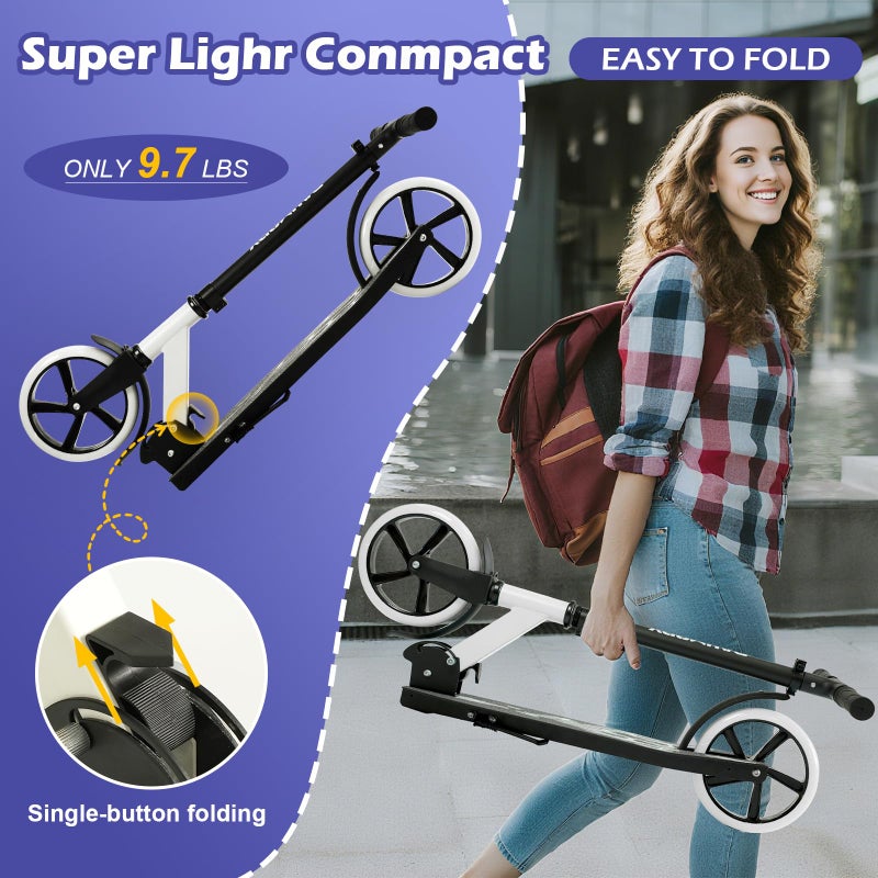 Rahmory Kick Scooter for Ages 6+,Kid, Teens & Adults. Foldable Kick Scooter for Boys with 4 Adjustable Heights, ABEC9 Bearings, Supports Up to 220 lbs - Image 3