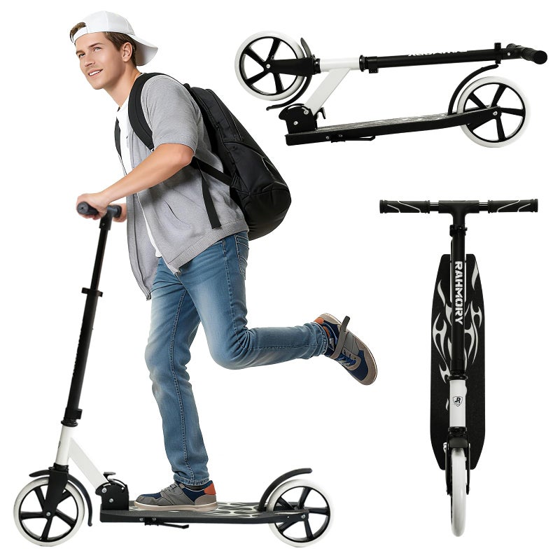 Rahmory Kick Scooter for Ages 6+,Kid, Teens & Adults. Foldable Kick Scooter for Boys with 4 Adjustable Heights, ABEC9 Bearings, Supports Up to 220 lbs - Image 1