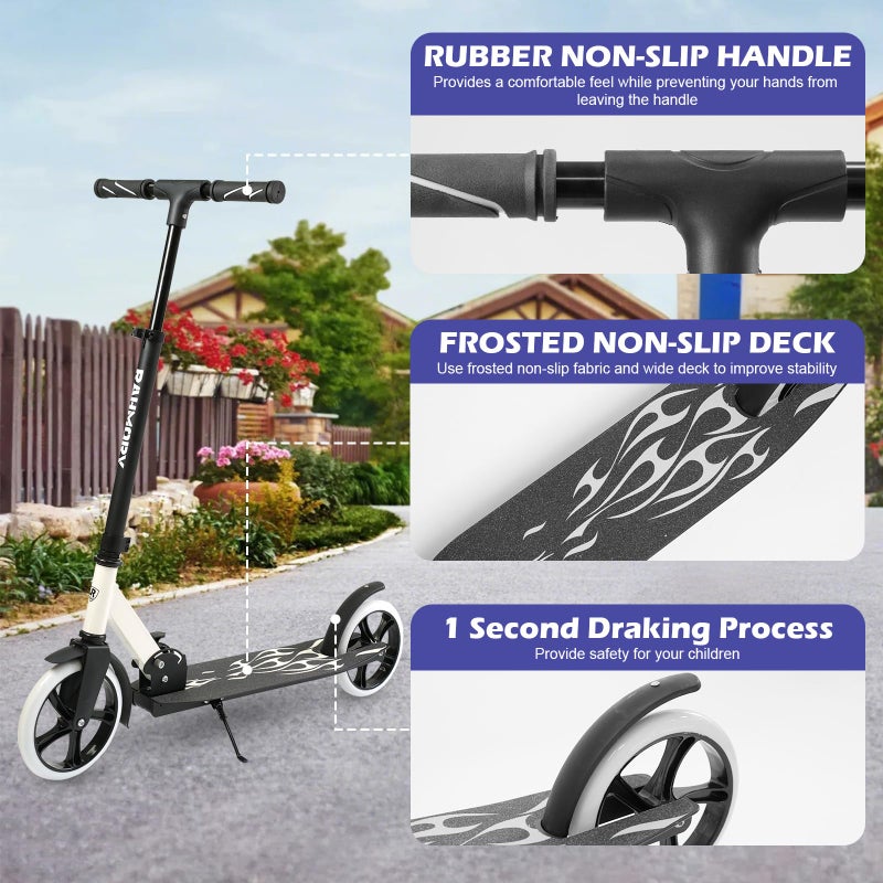 Rahmory Kick Scooter for Ages 6+,Kid, Teens & Adults. Foldable Kick Scooter for Boys with 4 Adjustable Heights, ABEC9 Bearings, Supports Up to 220 lbs - Image 4