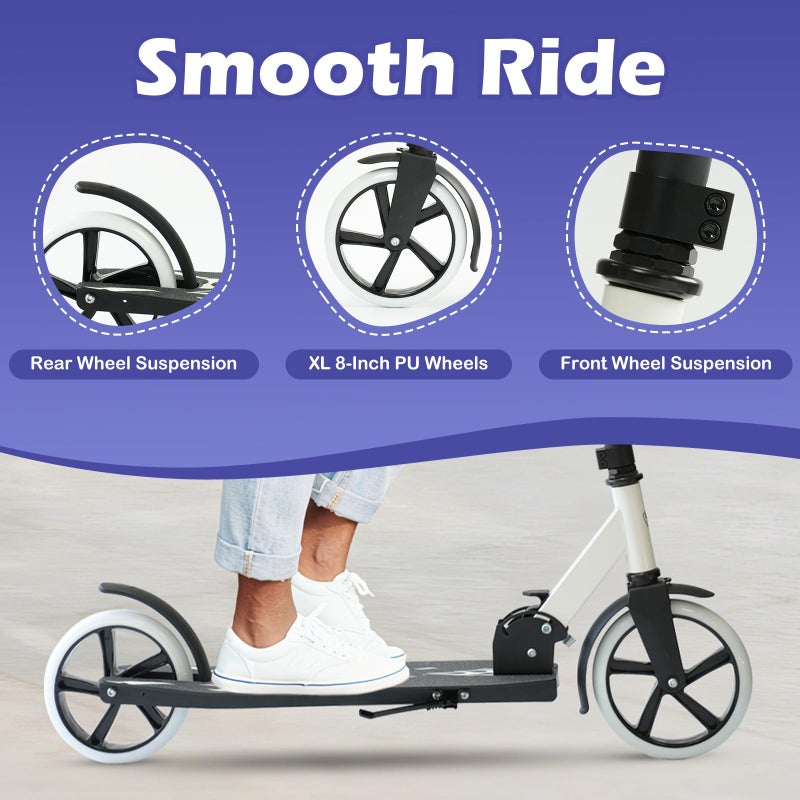 Rahmory Kick Scooter for Ages 6+,Kid, Teens & Adults. Foldable Kick Scooter for Boys with 4 Adjustable Heights, ABEC9 Bearings, Supports Up to 220 lbs - Image 5