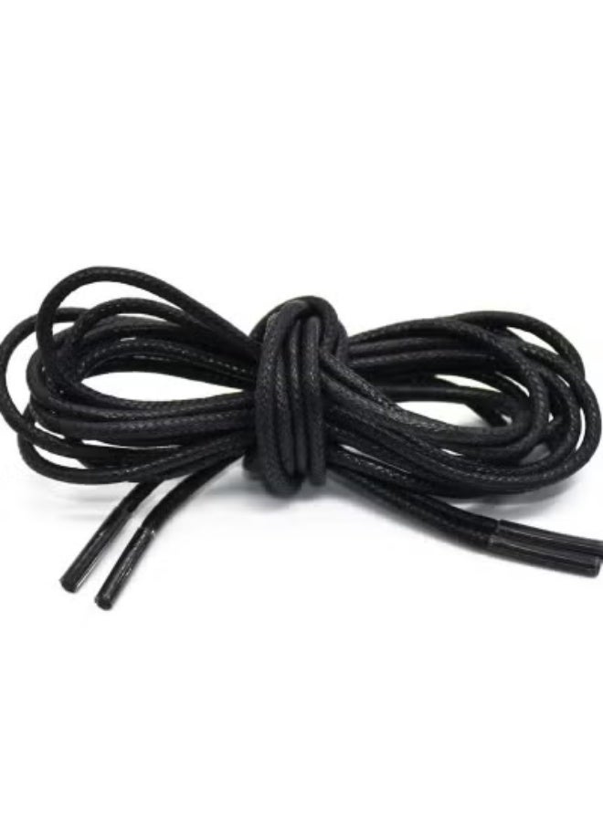 3-Pairs Waxed Round Shoe Laces (Black) - Image 3