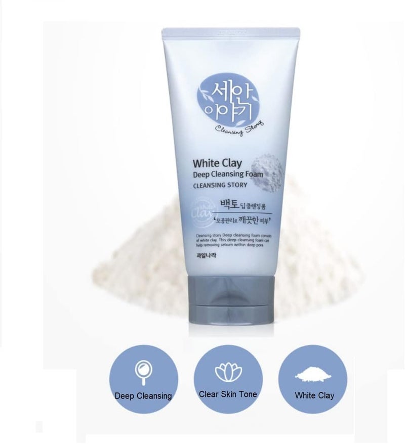 Kwailnara Cleansing Story White Clay Deep Cleansing Foam - Image 2