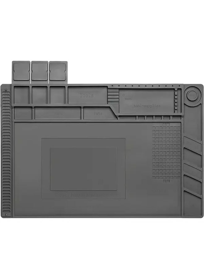 Gray Magnetic Repair Work Mat Silicone Soldering Pad For Electronics Laptop Phone BGA - Image 5
