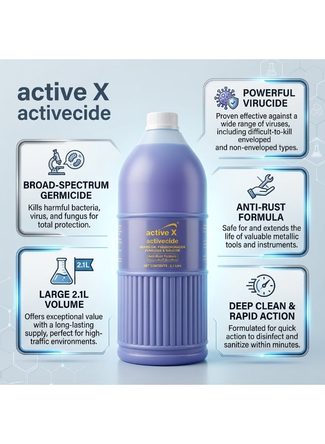 آكتيف إكس مطهر الأدوات ActiveX Activecide سعة 2.1 لتر – معقم احترافي لأدوات الصالونات والحلاقة يحتوي على كحول الأيزوبروبيل - Image 3