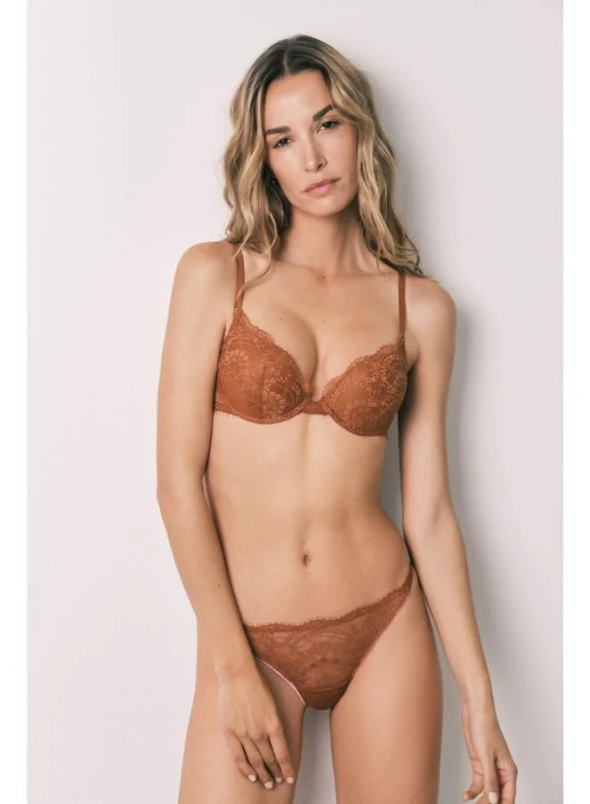 Women'secret Brown lace push-up bra GORGEOUS