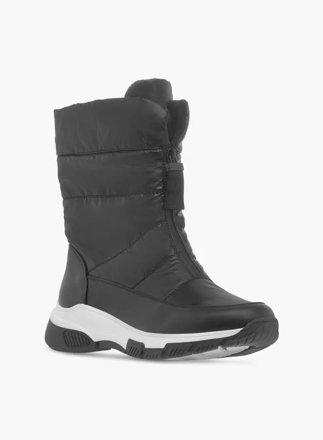 سيليست Women's Textured High Shaft Boots with Zip Closure