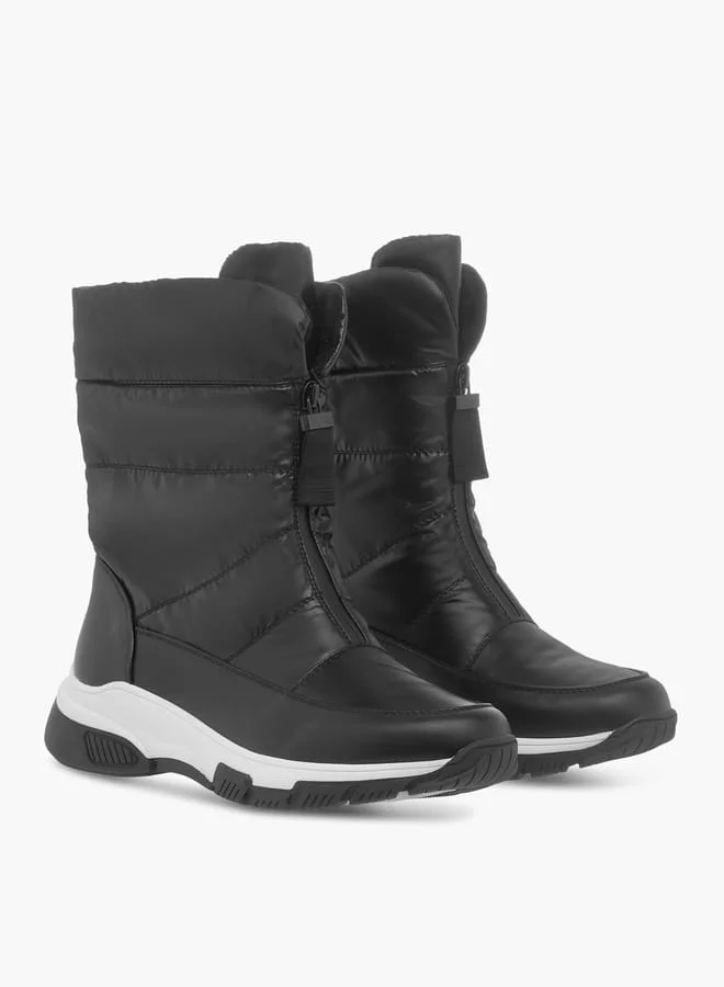 سيليست Women's Textured High Shaft Boots with Zip Closure