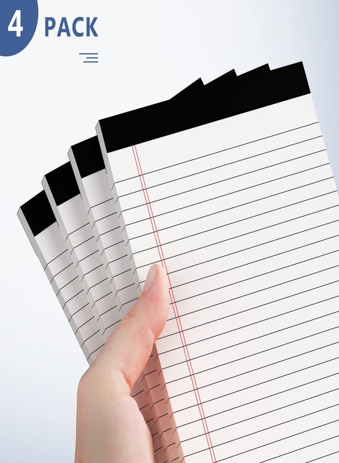 Nichela 4 Pack of Legal Pad Writing Pads 5" x 8" Notepad 80gsm Recycled Paper Small legal pads 25 Lines Note Pads Perforated Legal pads 120 Sheets Single-Sided Printed Legal Pads for School, College, Office - Image 5