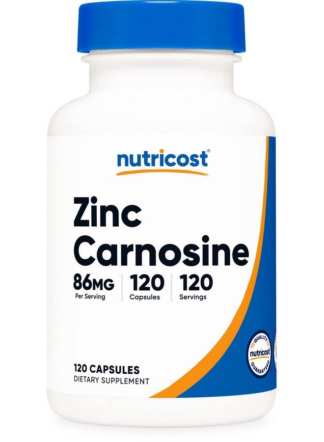 Nutricost زنك كارنوستين 86 ملغ 120 كبسولة خالية من الكائنات المعدلة وراثيًا وخالية من الغلوتين مكمل زنك كارنوستين - Image 1