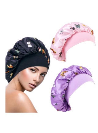 Shower Cap Black Owned Hair Wrap Silk Bonnet Satin Bonnet Sally's