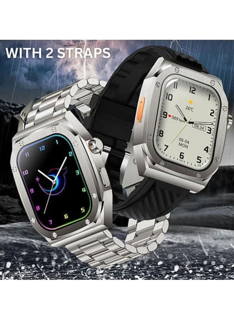 TIGER LG61 MAX Smartwatch with 2 Strap Combo – Waterproof Fitness Tracker with Heart Rate & Sleep Monitor, Step Counter, Call & Message Alerts, Touchscreen Display, Long Battery Life | Smart Watch for Men & Women – Sleek & Durable Design - Image 1