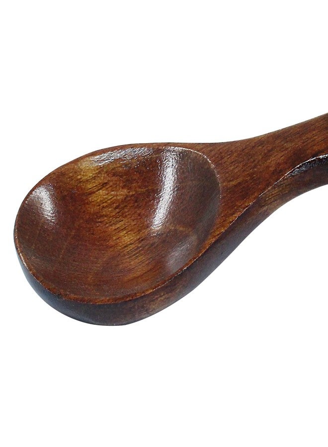 Litoexpe 6 Pcs Mini Wooden Spoons, Little Wooden Round Soup Spoons for Home Kitchen Cooking Coffee Soup Tea Salt (Log color) (Dark wood) - Image 3